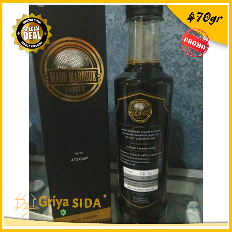 Madu Pahit Hitam 470 gram Mabruuk Madu herbal Mabruk 470gr sambiloto madu murni