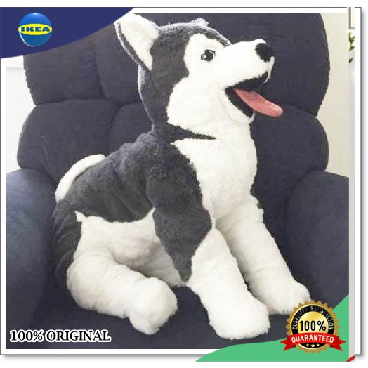 Boneka ekea liv Boneka anjing siberian husky lembut nyaman dipeluk lucu, 57 cm