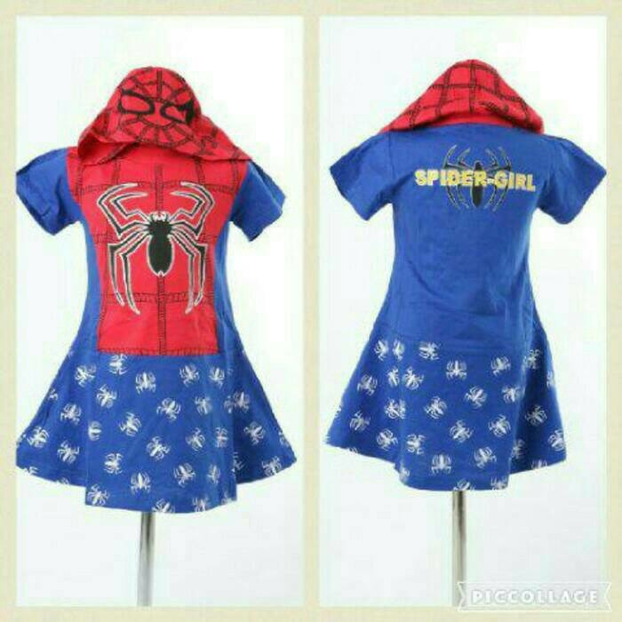 Kostum baju anak perempuan spidergirl (spiderman perempuan)