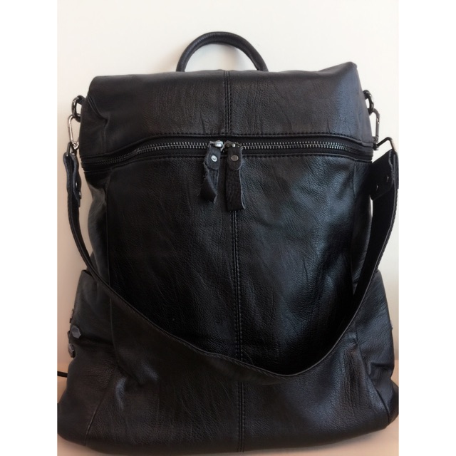 Tas Ransel Backpack Korea 3in1 Kulit Sapi Import Preloved