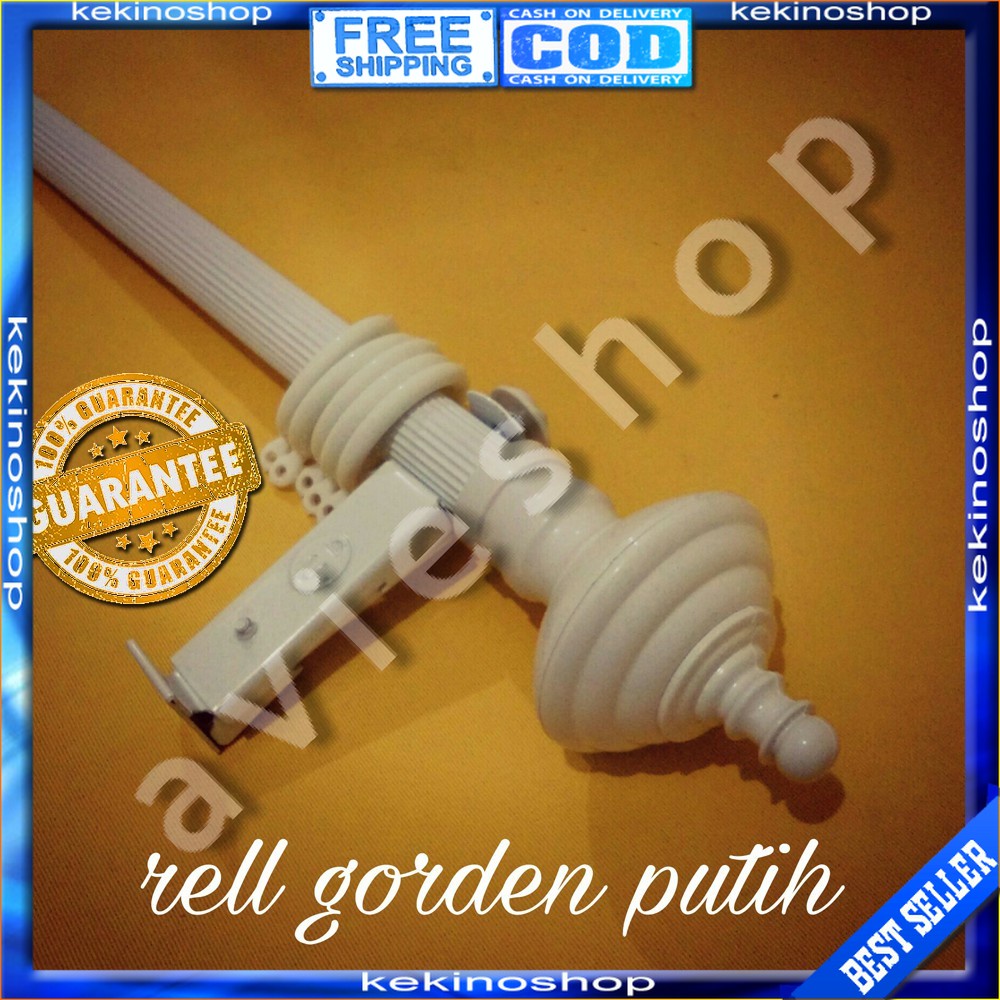 Batang Gorden / Tiang Gorden / Rel Gorden Besi Gorden Rollet Garis Putih Tebal