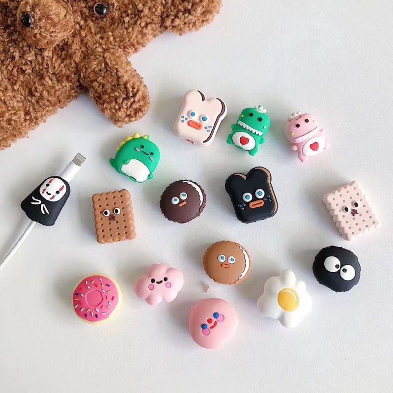 Pelindung Kabel HP Charger Data Cable Bite Cute Animals Silicon