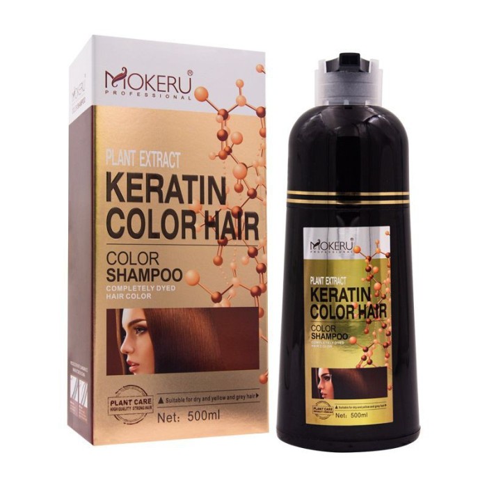 MOKERU Color Shampoo Argan Oil Dye Hair Keratin / Sampo Semir Herbal