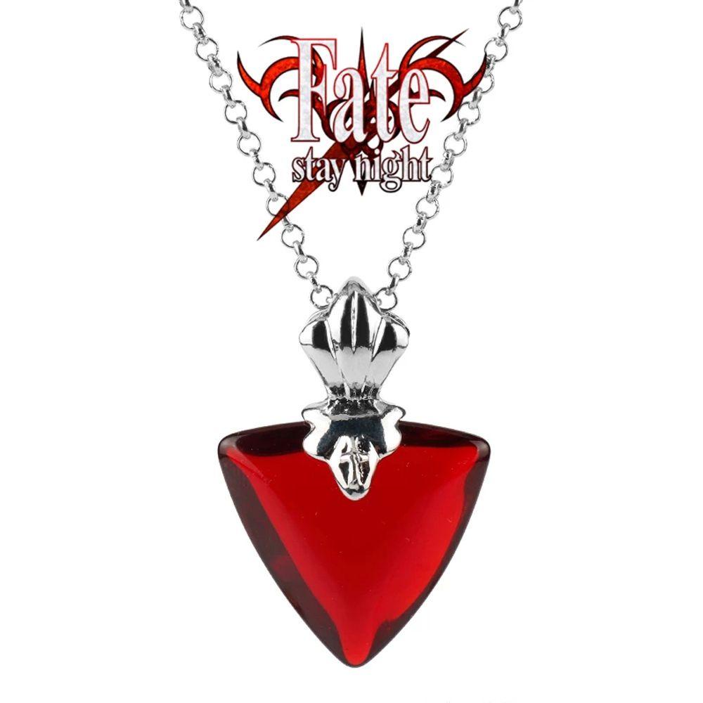 Mxbeauty Woman Anime Necklaces Elegan Manis Hati Merah Kristal Berlian Imitasi Tetap Malam Necklaces