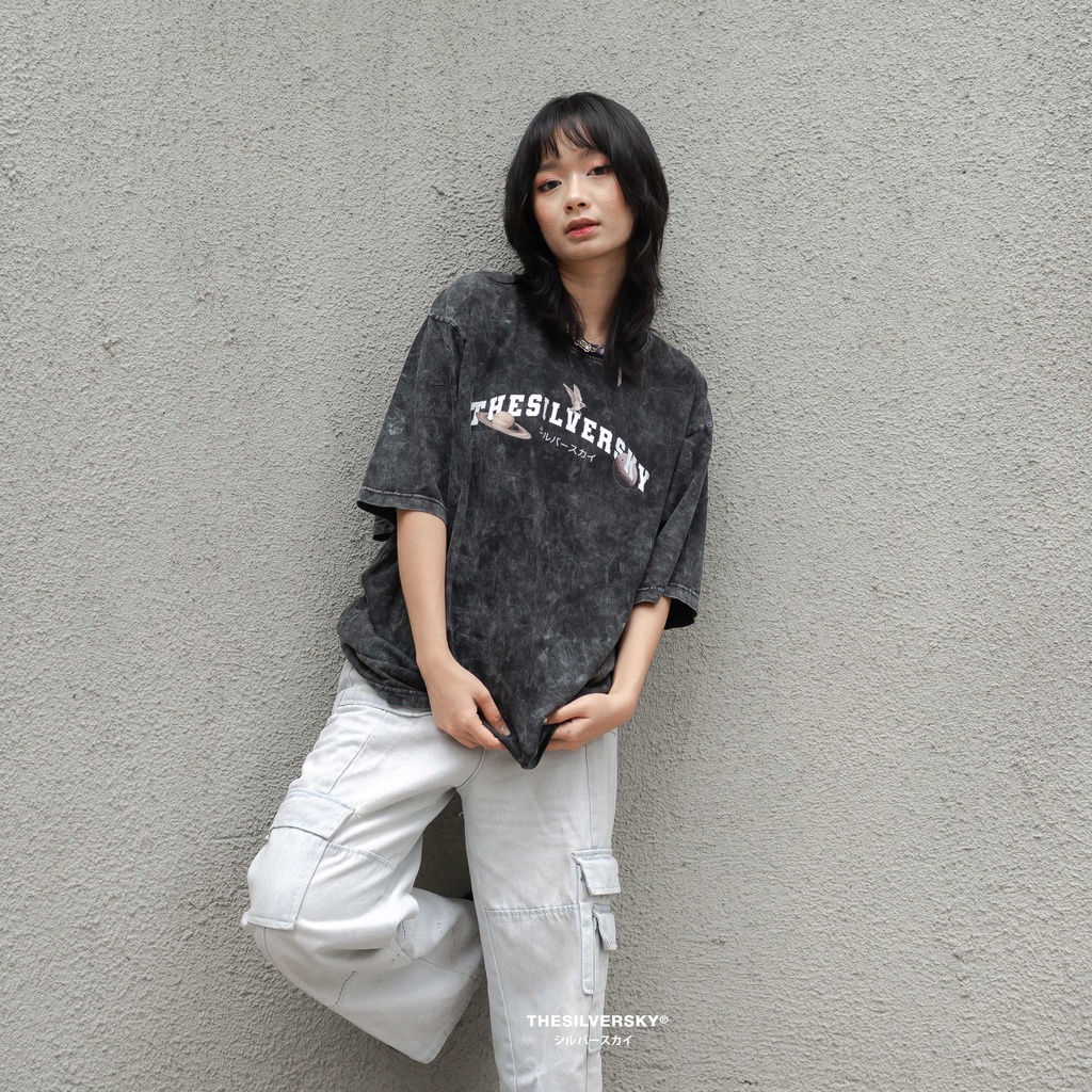 Thesilversky Oversized Washed T-shirt Art Logo Kaos Premium