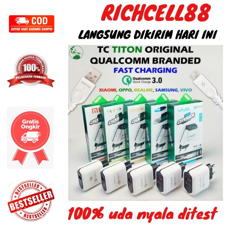 Travel Charger Titon Branded Qualcom3.0 ,Xiaomi,Vivo,Oppo,Samsung,Realme