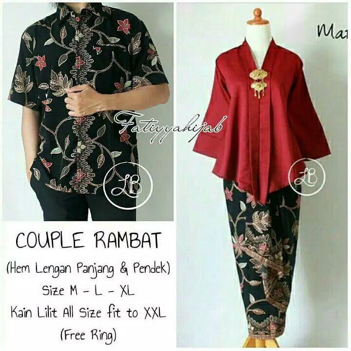 KEBAYA COUPLE FLOY MAROON SET ROK LILIT/cauple floy/kebaya kondangan/kebaya couple/kebaya murah