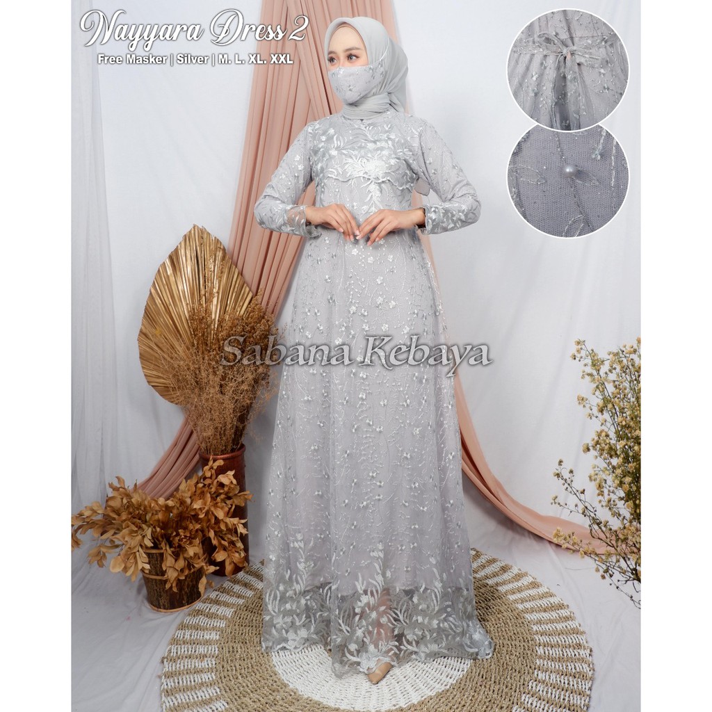 promo long gamis tulle mutiara chintya / long gamis busui / long gamis pesta