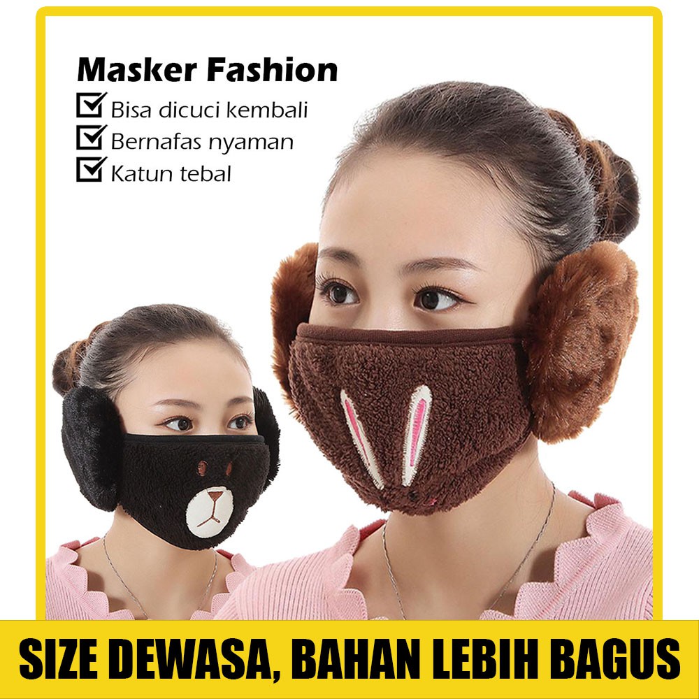 MASKER MULUT KAIN FASHION KOREA PENUTUP TELINGA BUKAN ANTIVIRUS CORONA