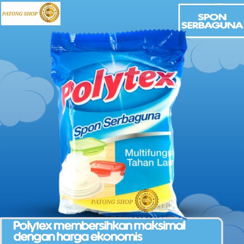 Paket Hemat Polytex Spon Serbaguna isi 12 pcs - Spons Sponge Cuci Piring