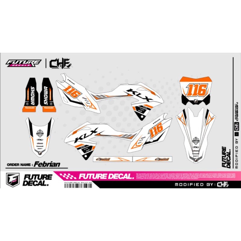 DECAL KLX BF/ D TREKER GLOSY