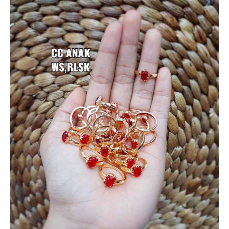 Cincin replika mas 24k anak (usia 0-5thn)dan dewasa mata merah,persis seperti asli,awet,tahan lama