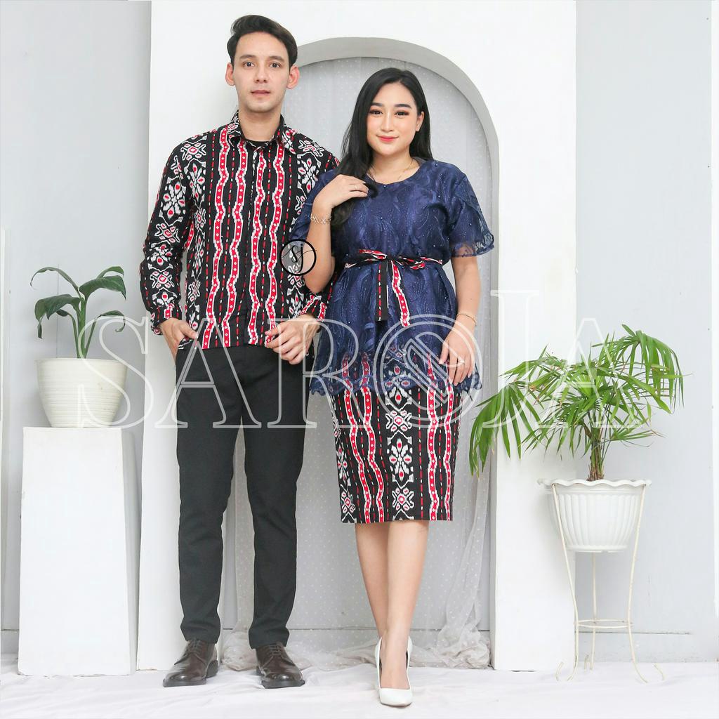 Saroja | Couple Dress Ivanna Dress Brukat Batik Katun