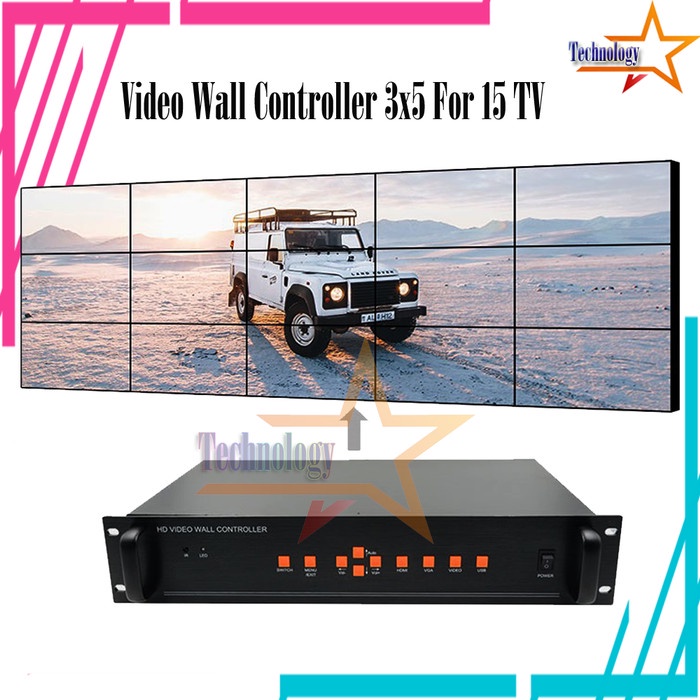Video Wall Controller 3x5 HDMI/USB/VGA/AV inputs for 15 TV 1080P