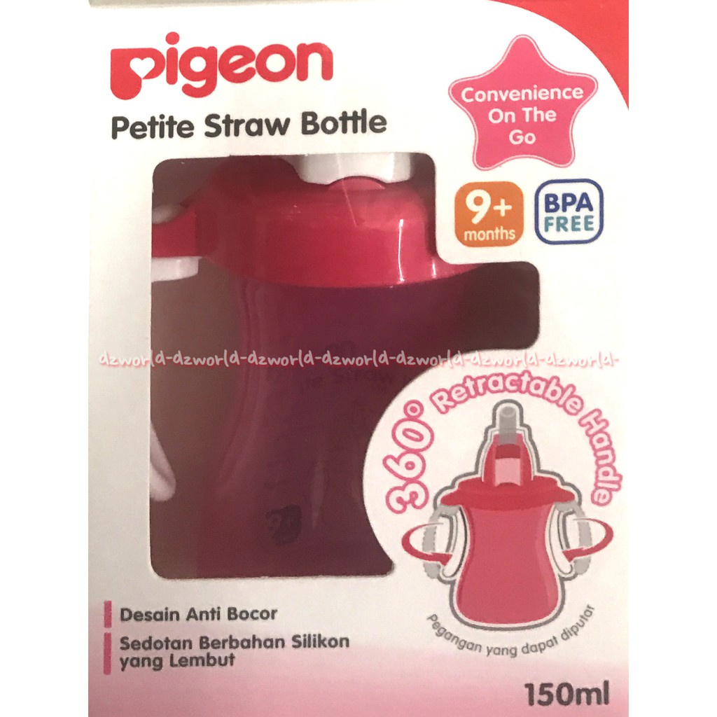 Pigeon Petite Straw Bottle 9+Month Training Cup Straw Cup Gelas Minum Bayi