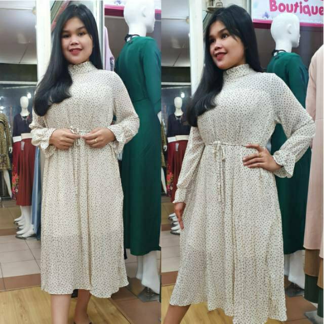 ❄ DRESS PLISKET POLKADOT IMPORT QUALITY PREMIUM