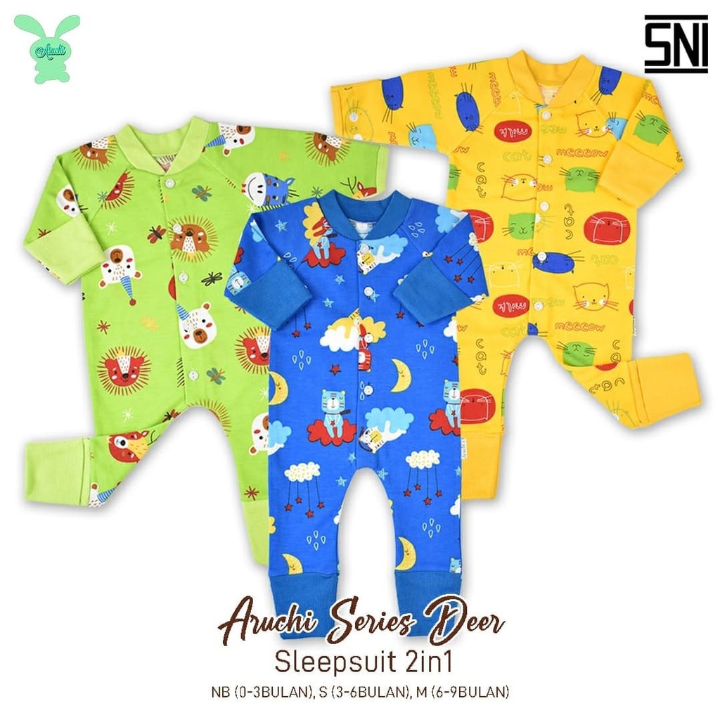 11.11 Sleepsuit MOTIF ARUCHI Baby Size NB S M CBKS