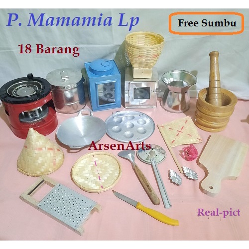 Mainan Masak Masakan Paket Mamamia Lumpang Versi Mini Mainan Anak Perempuan - Kitchen Set - 18 Mainan