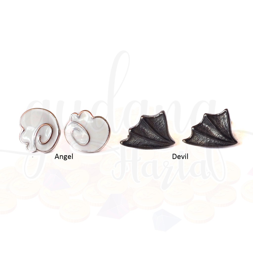 Anting Stud Mini Angel Devil Wings Lucu Cantik Simple GH 203554