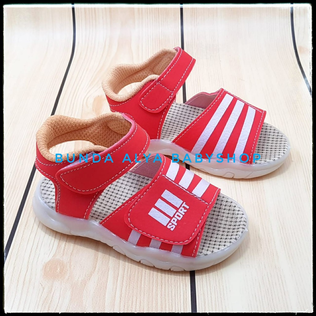 Sendal Anak Laki Laki Umur 1 2 3 4 Tahun MERAH Alas Karet - Sandal Anak Cowok Anti Licin SIze 22 - 30 ANti Licin