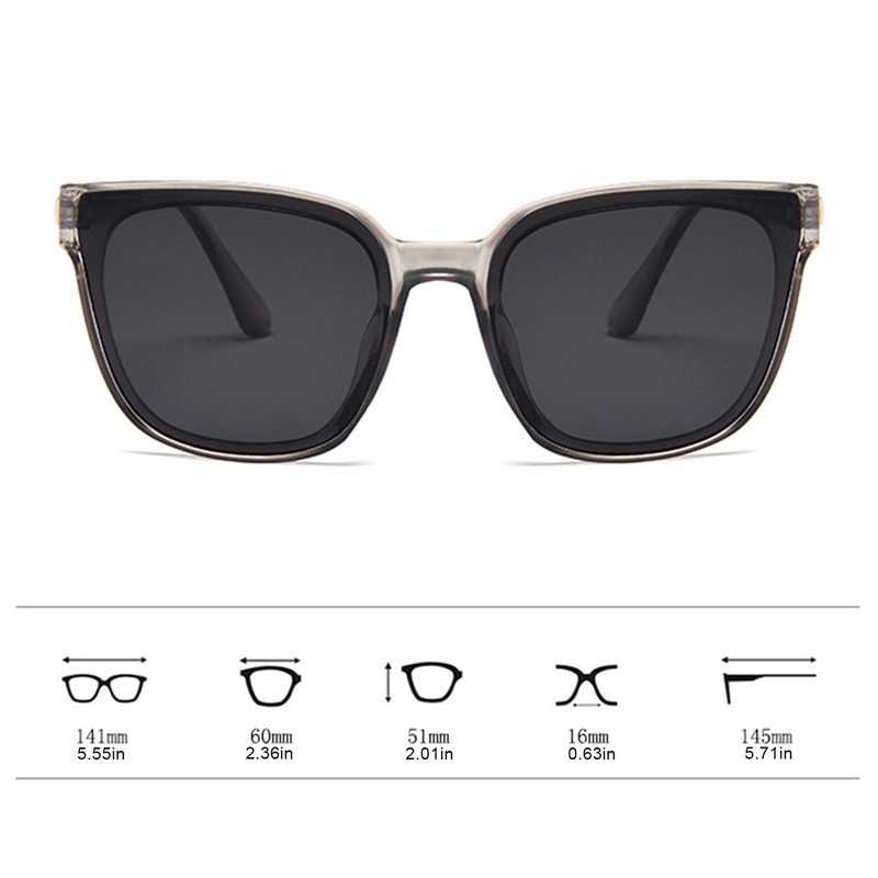 Kacamata Hitam Polarized UV400 Bentuk Kotak Untuk Unisex