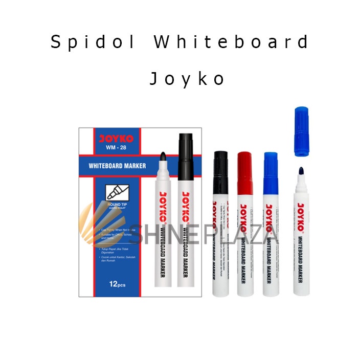 

TULIS-ALAT- SPIDOL PAPAN TULIS WHITEBOARD JOYKO WHITE BOARD MARKER WM-28 ~ 30 - HITAM -ALAT-TULIS.