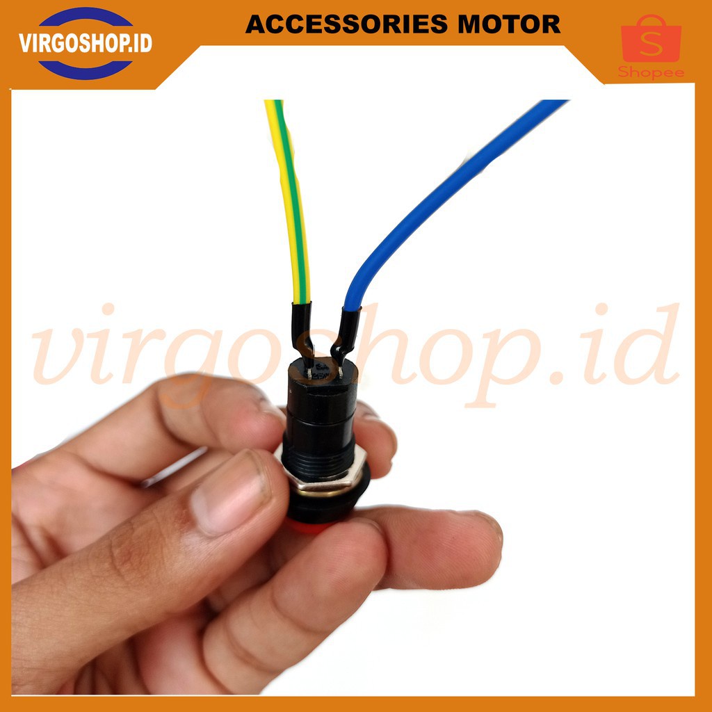 SAKLAR PUSH BUTTON ON OFF / SAKLAR ON OFF BULAT MOTOR SWITCH MOBIL