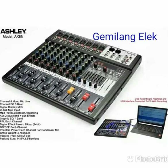 Mixer Audio ASHLEY AX8N Bluetooth 8 channel