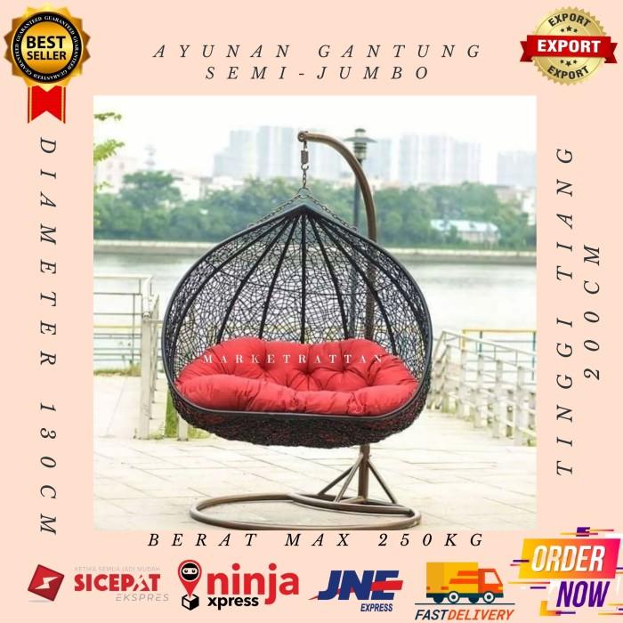 Ayunan Ayunan Kursi Gantung Rotan Sintetis Semi Jumbo Santai Teras Rumah