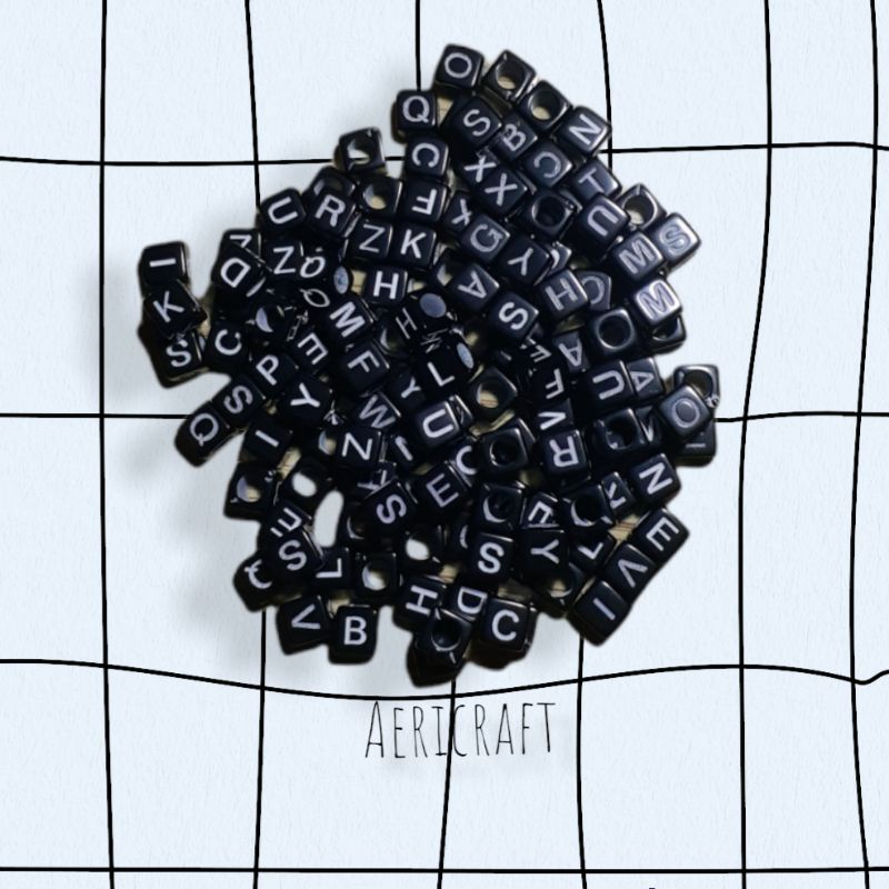 [ Pilih Huruf ] Ready Manik Huruf Kotak A - Z