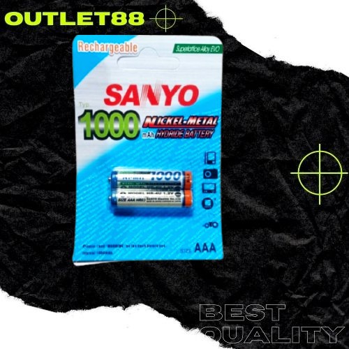 Baterai Charger AAA SANYO 1000Mah Batrei Cas Sanyo 1000Mah A3 Batrai Charger Battery Rechargerable