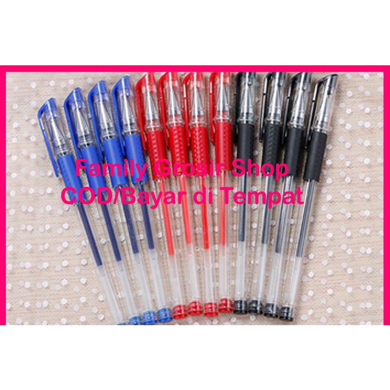 Pulpen Gel Pena gel 0,5 mm Pulpen Tinta Gel Hitam Biru Merah