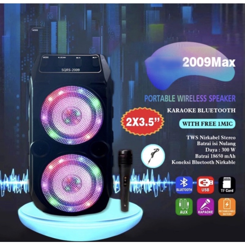 Speaker Bluetooth - Speaker Bluetooth Portable 3” SQRS-2009 Free Microphone - Speaker  Bluetooth -