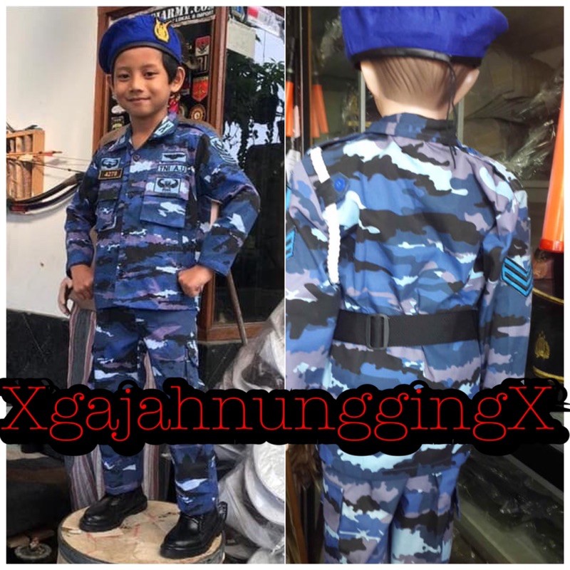 Baju Seragam TNI AU Anak Loreng PDL | Kostum Anak Berkualitas Karnaval Murah Bandung bukan pocil