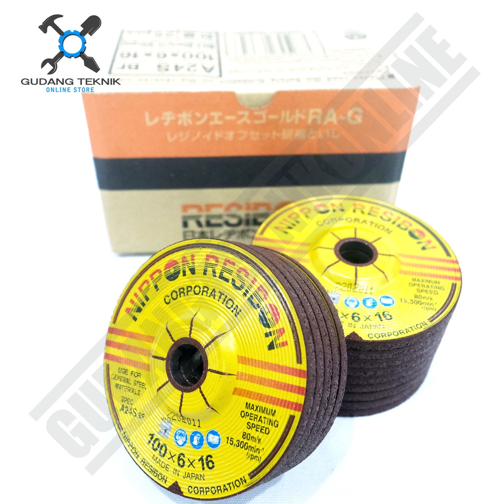 Batu Gerinda Grenda Poles Slep 4&quot; NIPPON RESIBON / Mata Batu Gerinda Asah 4Inch 4&quot;x6mm NIPPON RESIBON