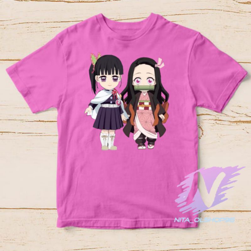 kaos nezuko dan kanao  kaos anak anime populer