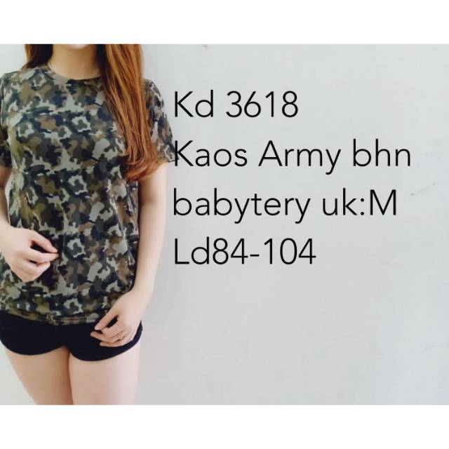 Baju Army M L KD-3618 Kaos Army bahan babyterry LD 84-104