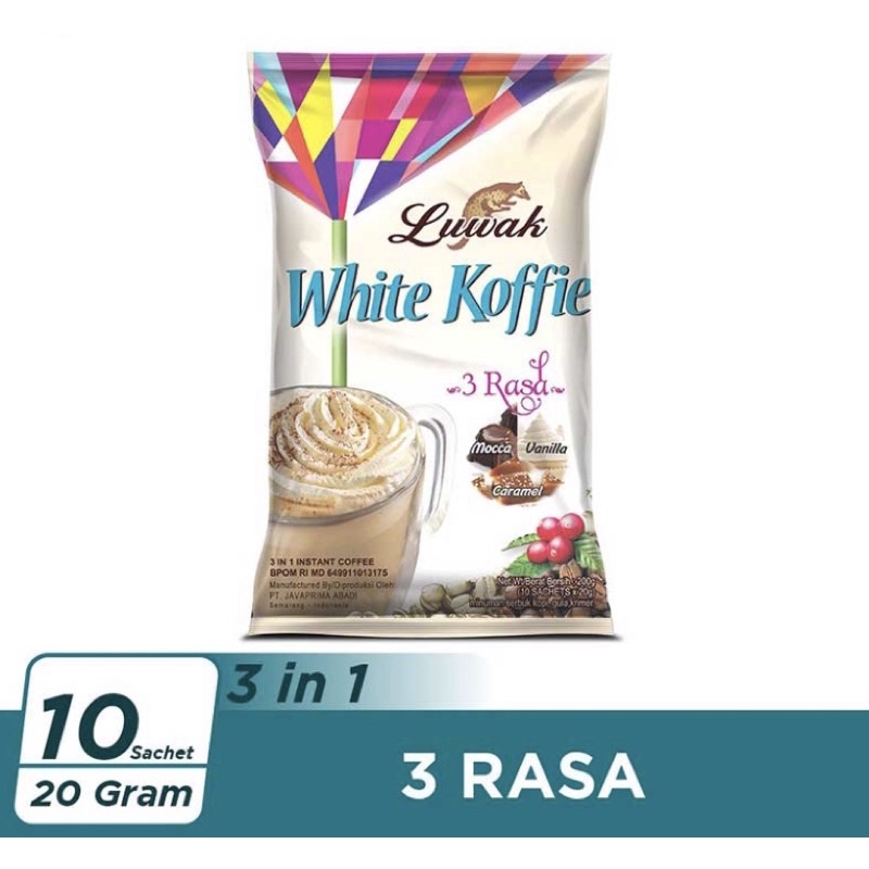 

Luwak White Koffie 3 Rasa 10x20g