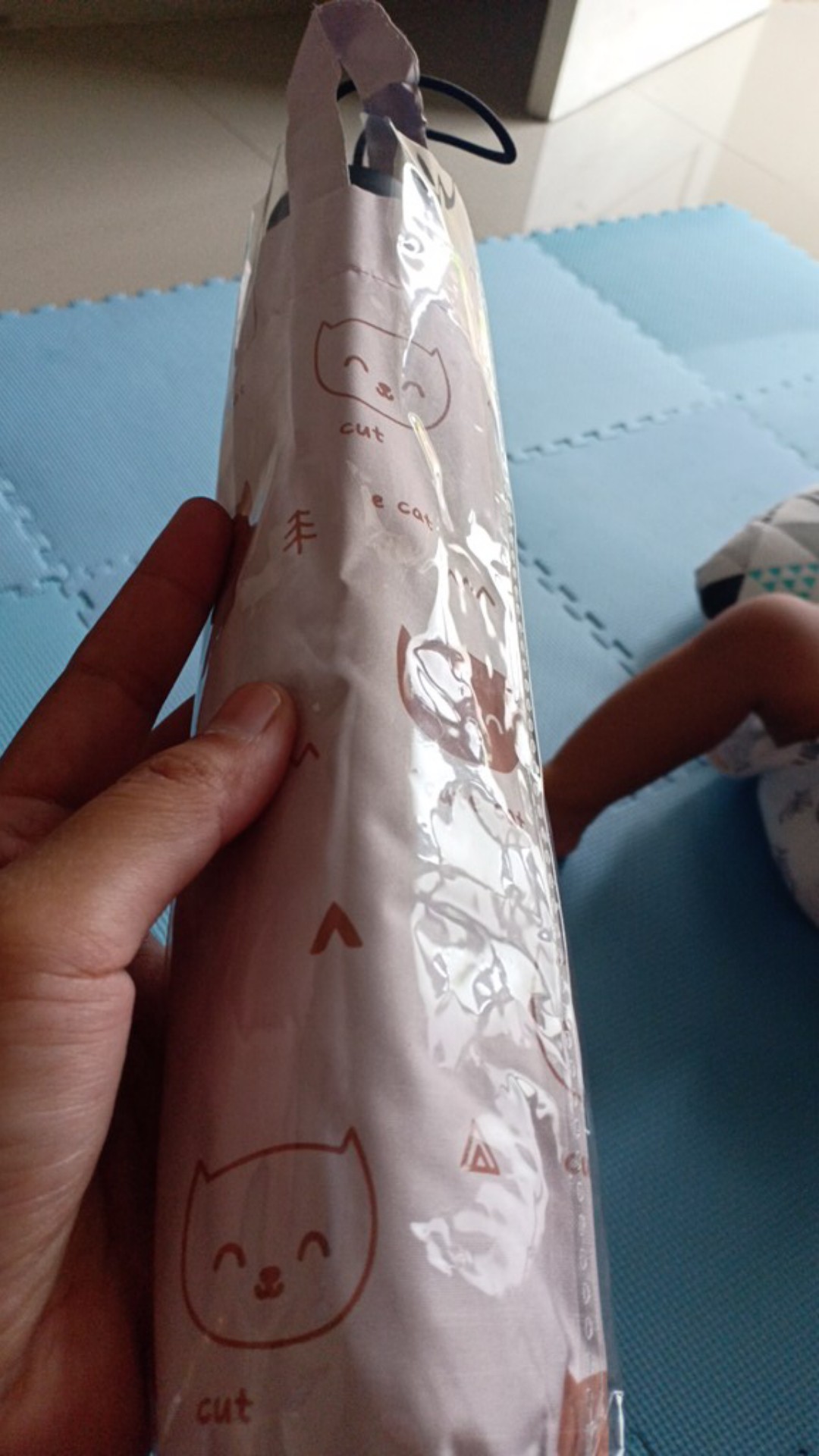 Payung Lipat 3 Muka Kucing / Lucu / Cantik / Lapis Hitam / Grc - A581