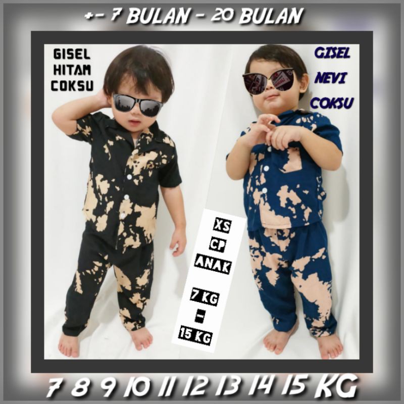 ONE SET RAYON PREMIUM ANAK 1 TAHUN SAMPAI ABG /MODEL KERAH KEMEJA/MOTIF CORAK