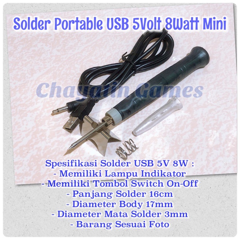 Solder Portable USB 5 Volt 8 Watt Mini -  Solder Praktis &amp; Cepat Panas