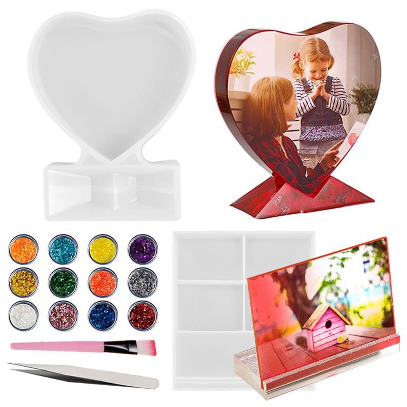 SIY  Photo Frame Mold DIY Silicone Resin Epoxy Frame Mold Set for DIY Making Decoration DIY