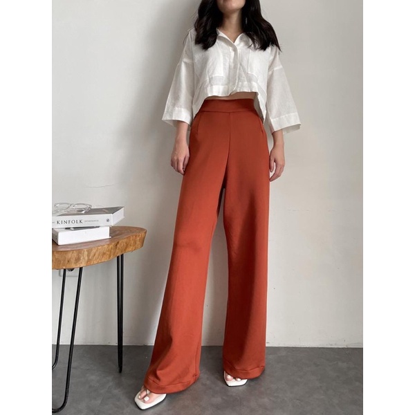 HW HIGHWAIST CULLOTE PANTS / celana kulot wanita resleting