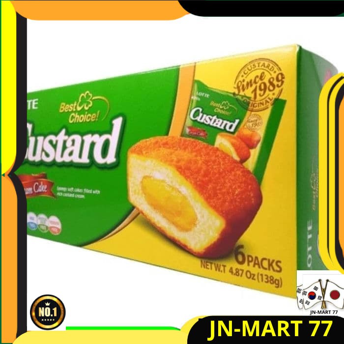 

MAKANAN KOREA/SNACK KOREA HALAL/KOREA FOOD LOTTE CAKE ISI CUSTARD 138G