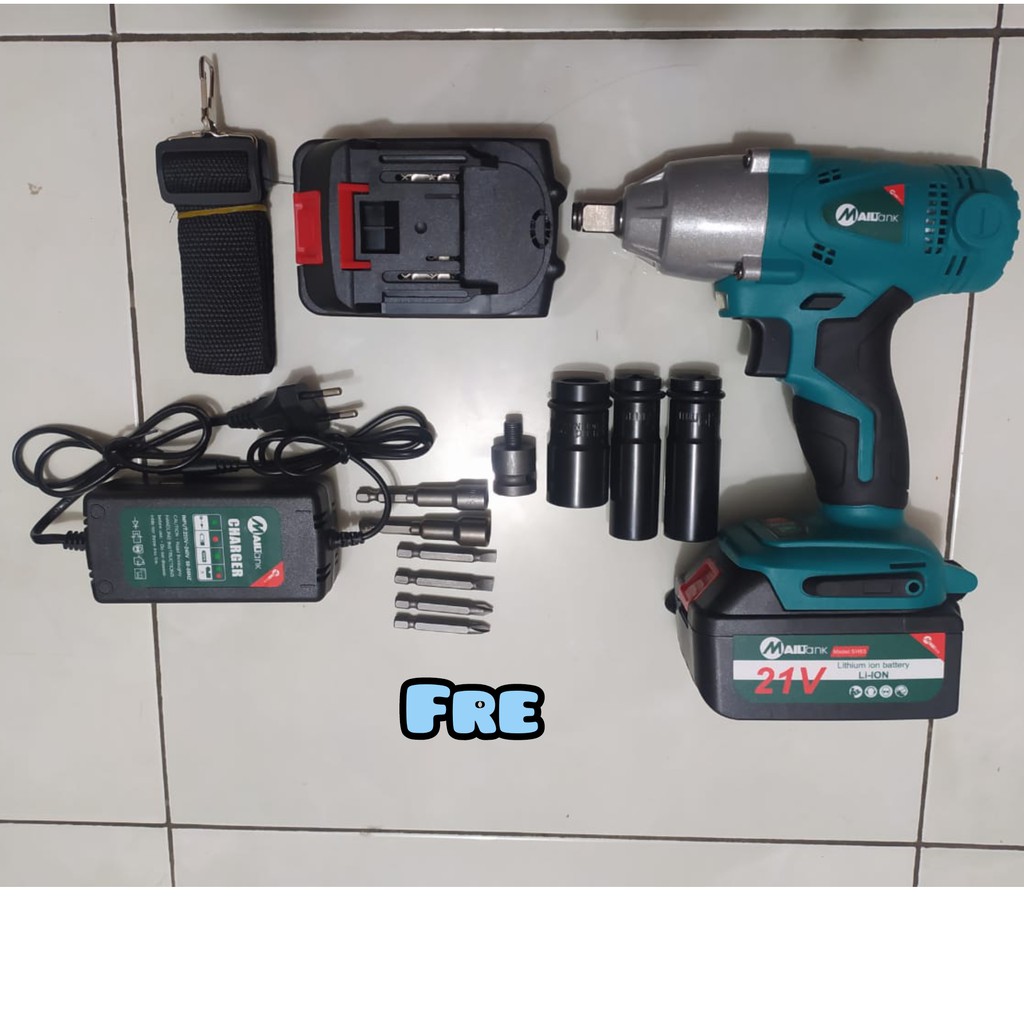 Mailtank Bor Cordless impact Wrench 21V Obeng Kunci Pas Electrik Tanpa Kabel 21 Volt