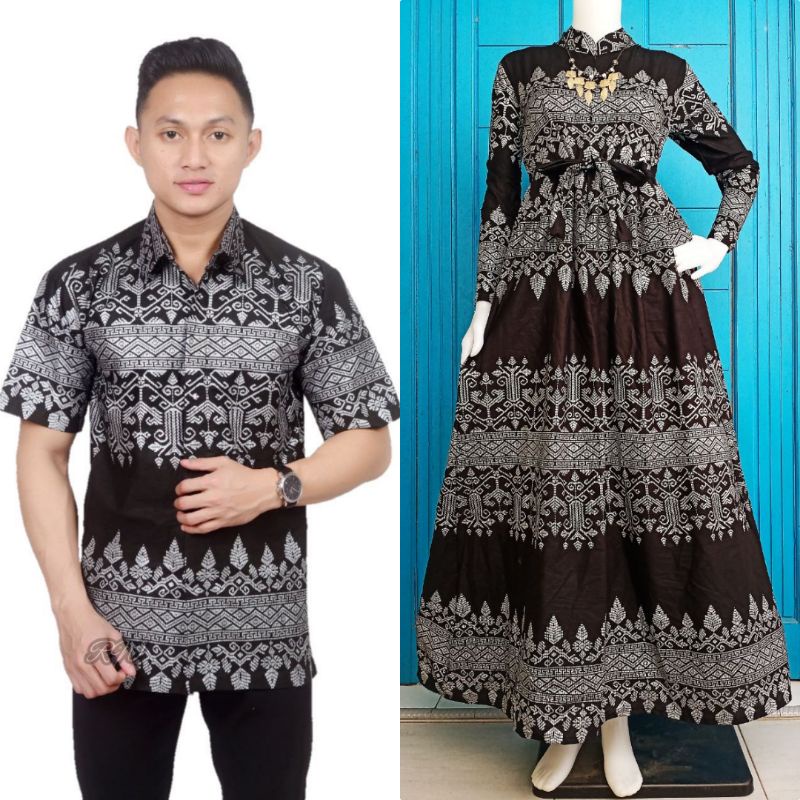 Batik Couple_Maora Sania Ruffle Batik Couple Ori Ndoro Jowi DNT Garansi Termurah-Cp hem anjani silver