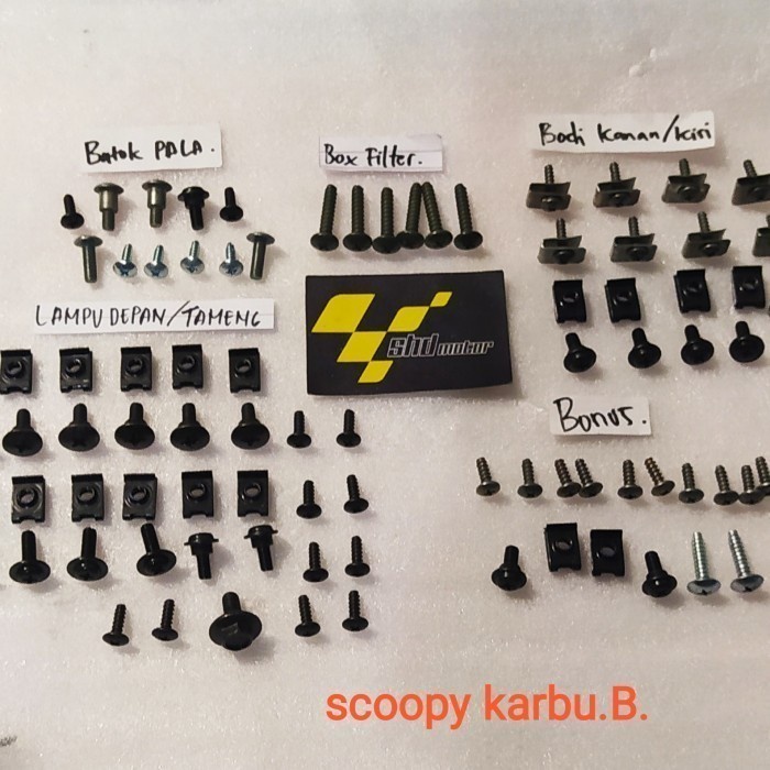 Baut fullset body motor scoopy karbu full
