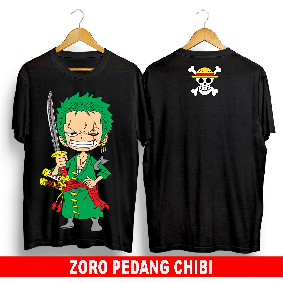 Jual Kaos Baju Distro Anime Kartun Zoro Pedang Chibi Shopee Indonesia