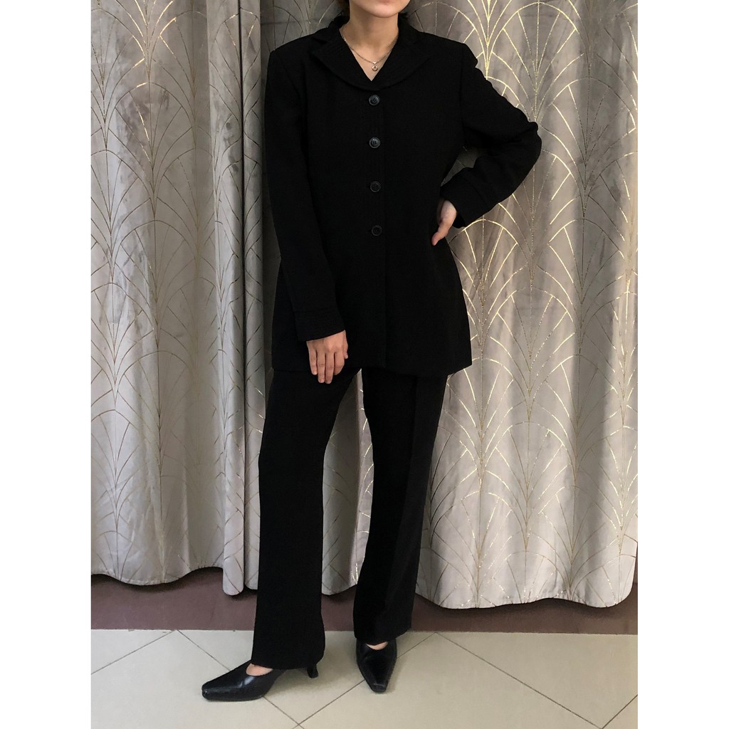 Original Preloved Set Blazer Tatum By Itang Yunasz/Baju Kantor Murah/Blazer Hitam/Baju Kantor Klasik