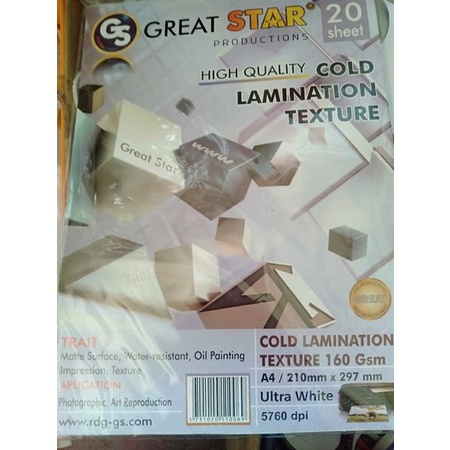 

Jual Laminasi Kanvas atau tekstur A4 20 piece Diskon